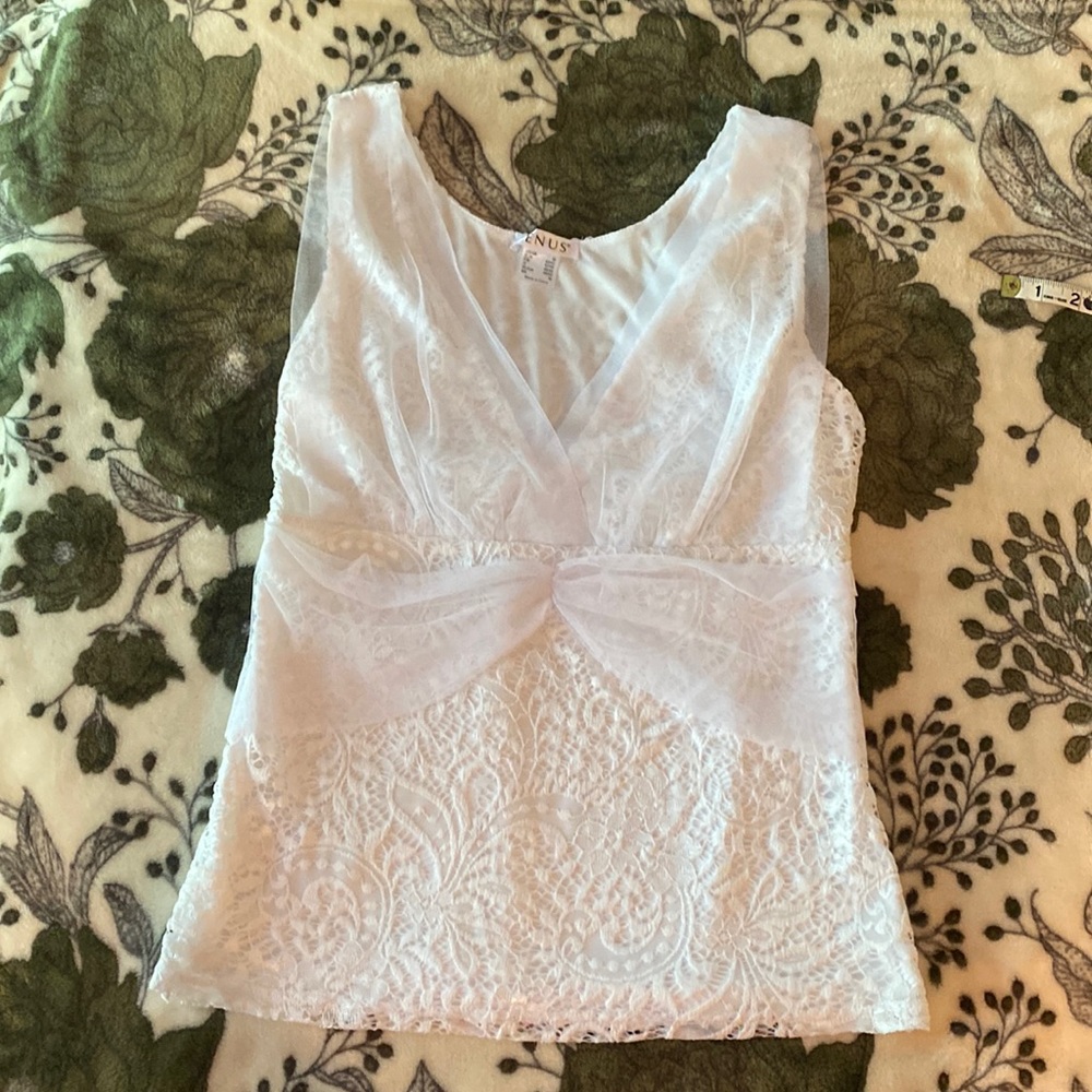 NWOT Venus lacy tulle top